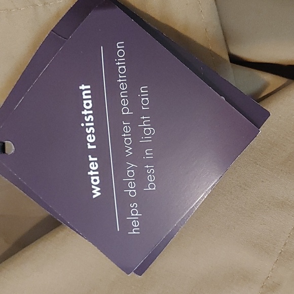 NWT Waterproof Belted Trench Coat 2X Green/Tan Lightweight Scandinavian - Picture 4 of 9